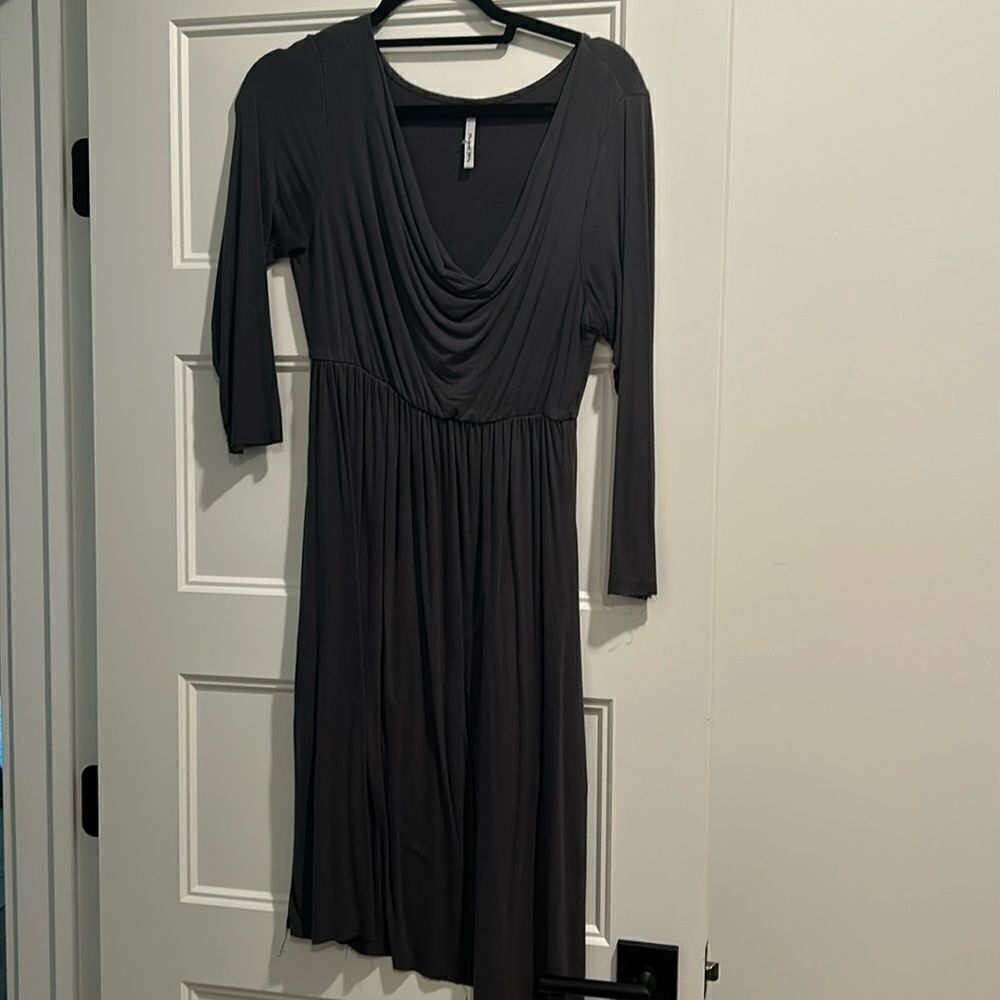 Michael stars gray cowl neck dress 2